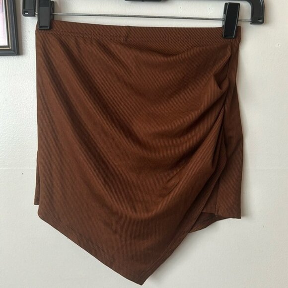 Shein Brown Asymmetrical Hem Skort - Picture 1 of 3